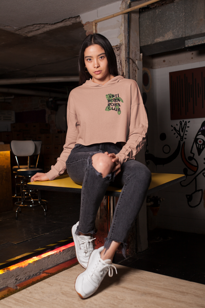 Anti Boba Boba Club Crop Top Hoodie CollegeBoba