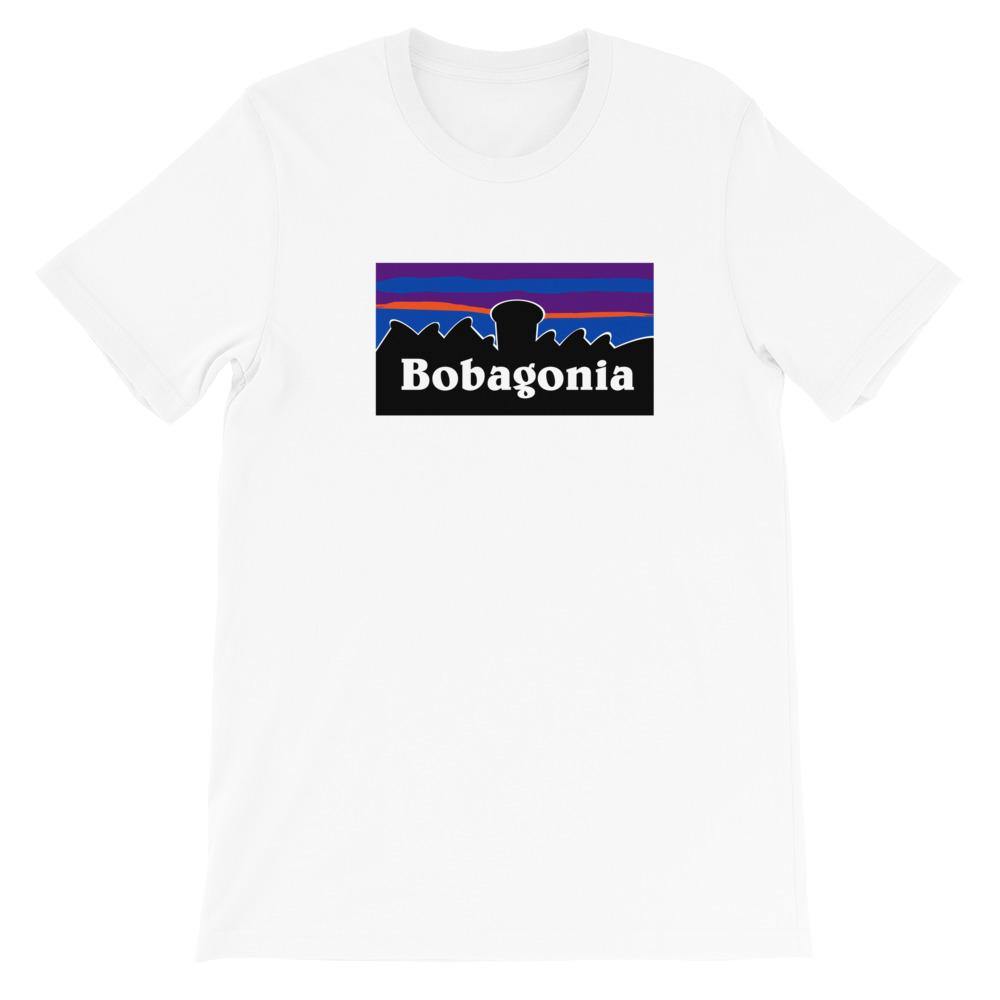 White Bobagonia Shirt against a backdrop