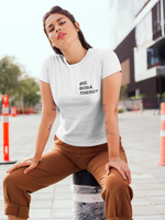 Latina woman wearing a Big Boba Energy Shirt