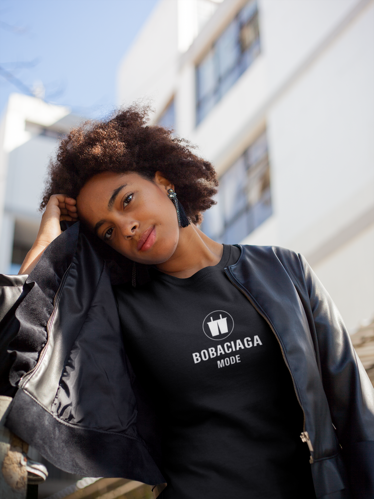 African American Woman wearing Bobaciaga Shirt - Balenciaga parody